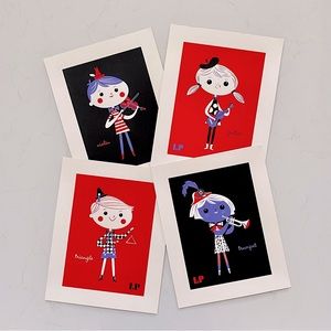 LAB PARTNERS All Together Now Art Prints--Trumpet, Triangle, Violin & Guitar
